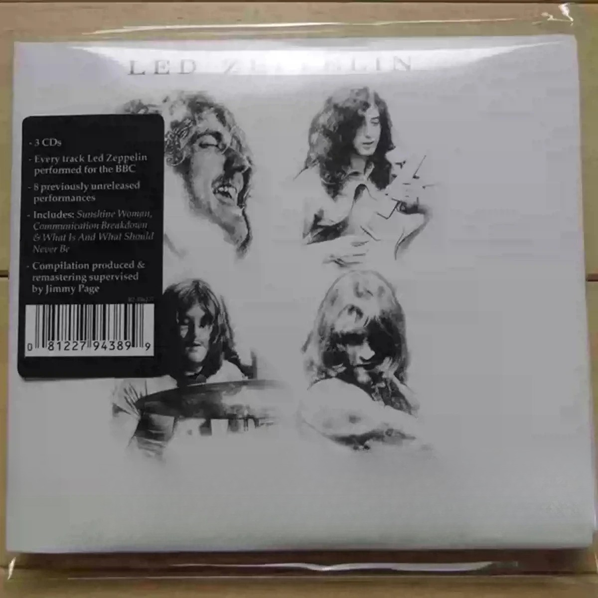 Live Rock - 3 Discs Klassisches Hard-Rock-Live-Kompliationsalbum, Schwarz-Weißes Bandporträt-Cover,