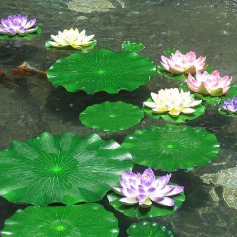 Ocean Aquarium - 2026 Künstliche Wasserlilien-Lotusblätter ohne Blüten für