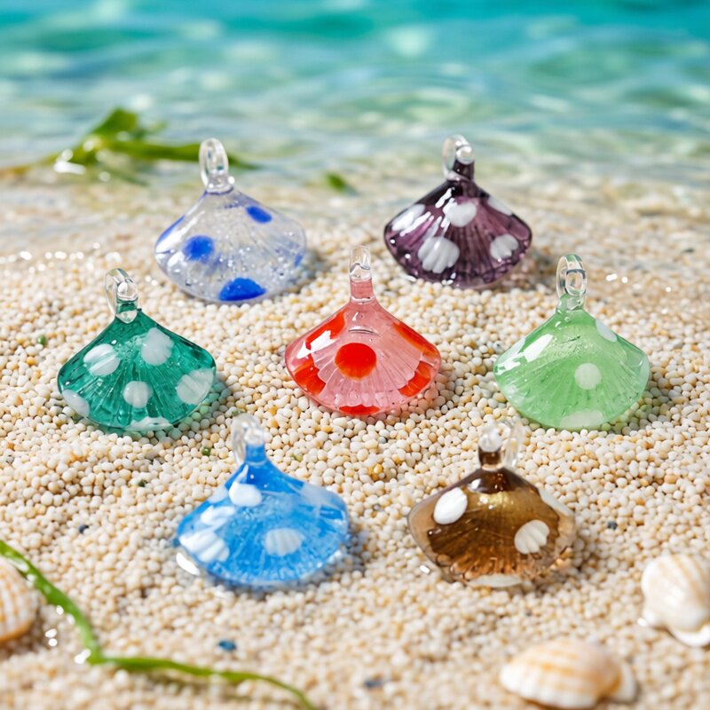 Marine Aquarium - Bunte Mini-Muschel-Anhänger aus Glas, Niedliche Meereslebewesen-Ornamente