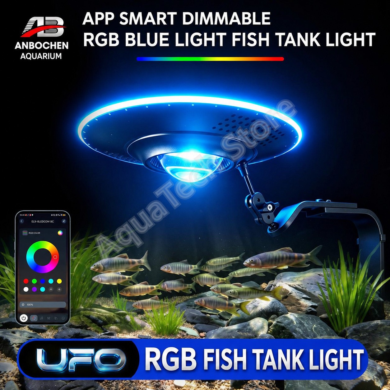 Aquarium Marine Lights - ANBOCHEN UFO RGB LED Aquariumbeleuchtung WiFi