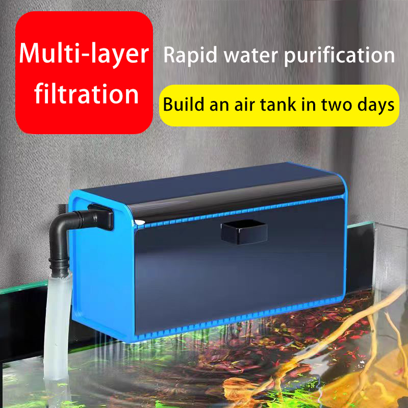 Reef Tank Filter - Aquarium-Filterkasten, kostenloser Wasserfilter, kleiner Tropf, Wandfilterpumpe,